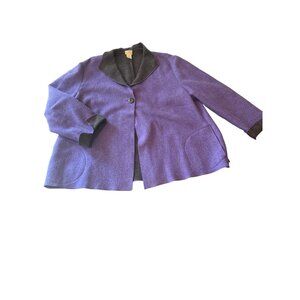 Sigrid Olsen Sport Womens 1X Wool Blend Purple Jacket With Pockets